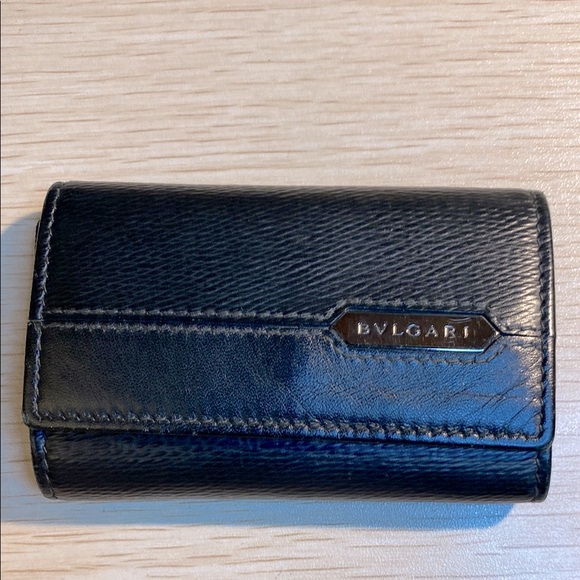 BVLGARI Other - Bvlgari Black Leather Vintage key case/2 card holder